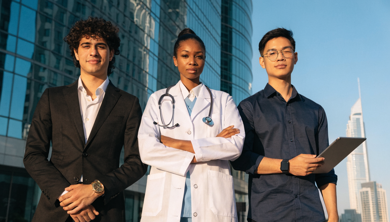 Skilled professionals representing UAE Golden Visa eligibility categories